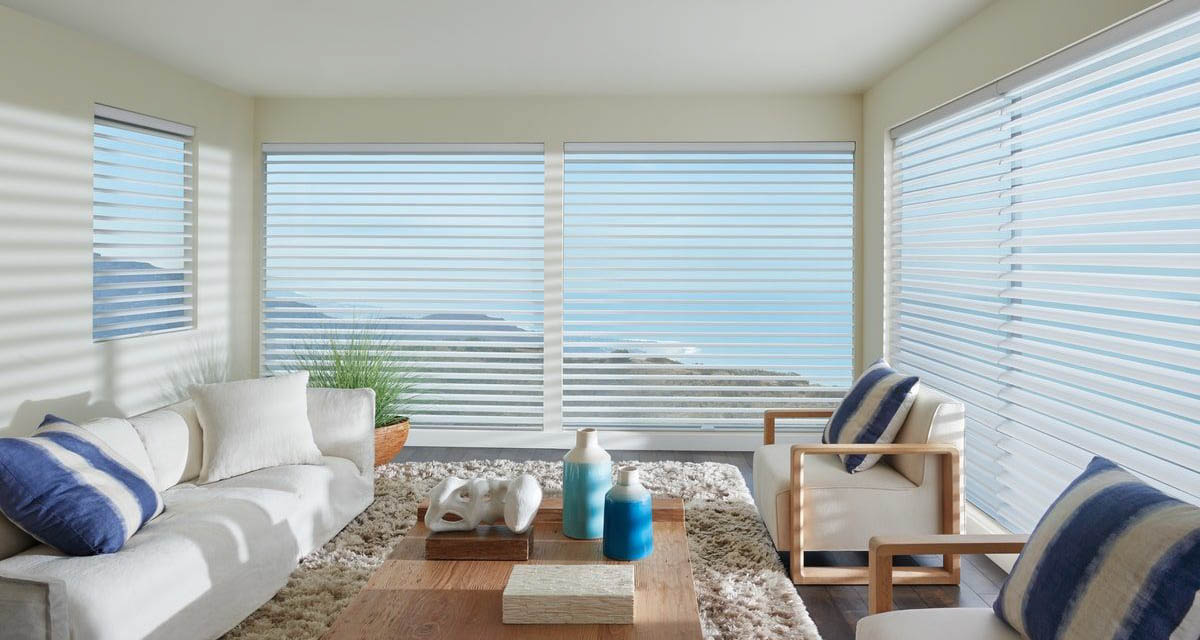 Hunter Douglas Silhouette shades with their PowerView Motorization option are a smart option for your windows. Image: Hunter Douglas.