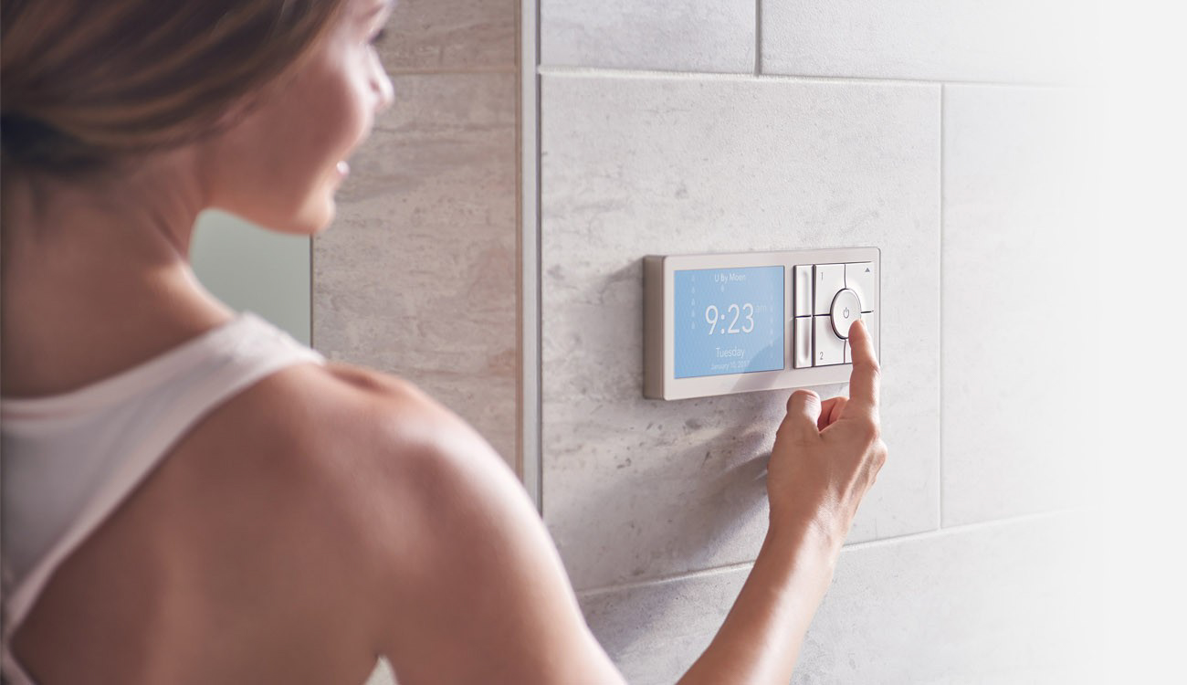 Embracing Amazon Alexa and Apple HomeKit, Moen brings voice activation services to the bath with U by Moen Digital Shower. Image: Moen.