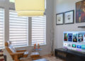 Automating your window shades is easier than ever. These Graber Mezzanine layered shades have onboard Z-Wave motors and work with Amazon Alexa and Google Assistant. Image: Digitized House Media.
