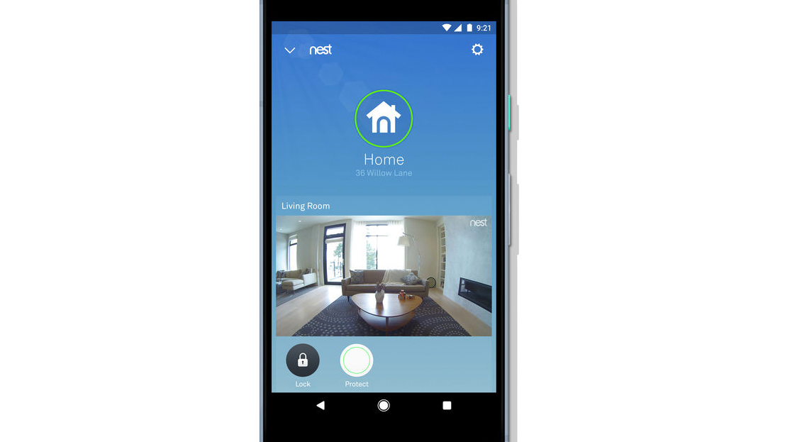 The Nest x Yale lock appears as an icon on the home screen of the Nest app, the only smart lock available to claim that honor. Image: Nest and Yale.