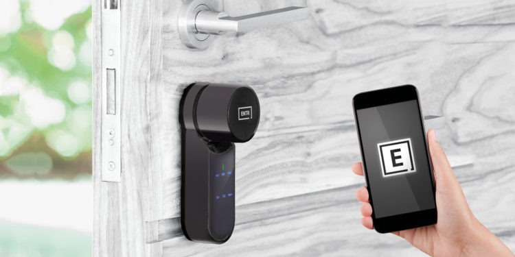 The ENTR smart door lock is available Europe-wide in a new black version. Image: ASSA ABLOY.