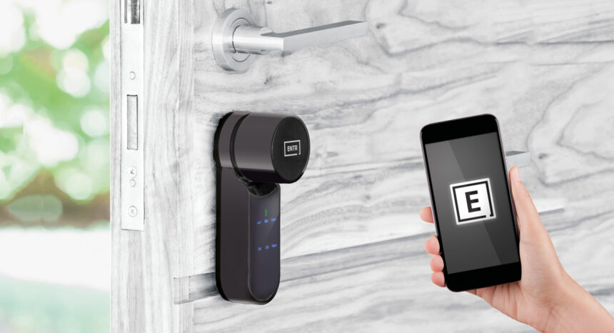 The ENTR smart door lock is available Europe-wide in a new black version. Image: ASSA ABLOY.