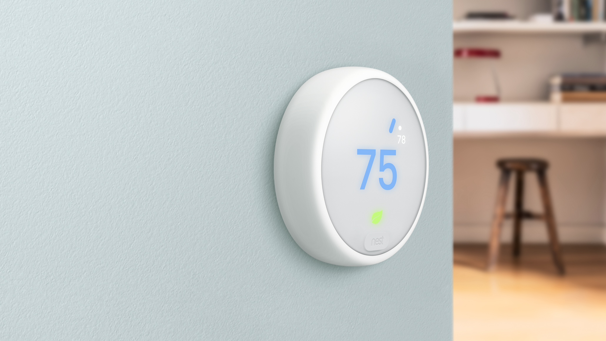 The Nest line of smart thermostats launched this genre of connected home product. Their latest model is the Nest Thermostat E, offered at a lower cost point. Image: Nest.