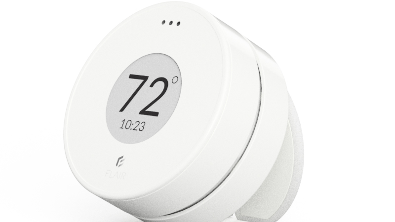 A compact thermostat that can work with other Nest products and many types of heating and cooling systems, the Flair Puck is wireless and works with an iOS, Android, or Web app. Image: Flair.