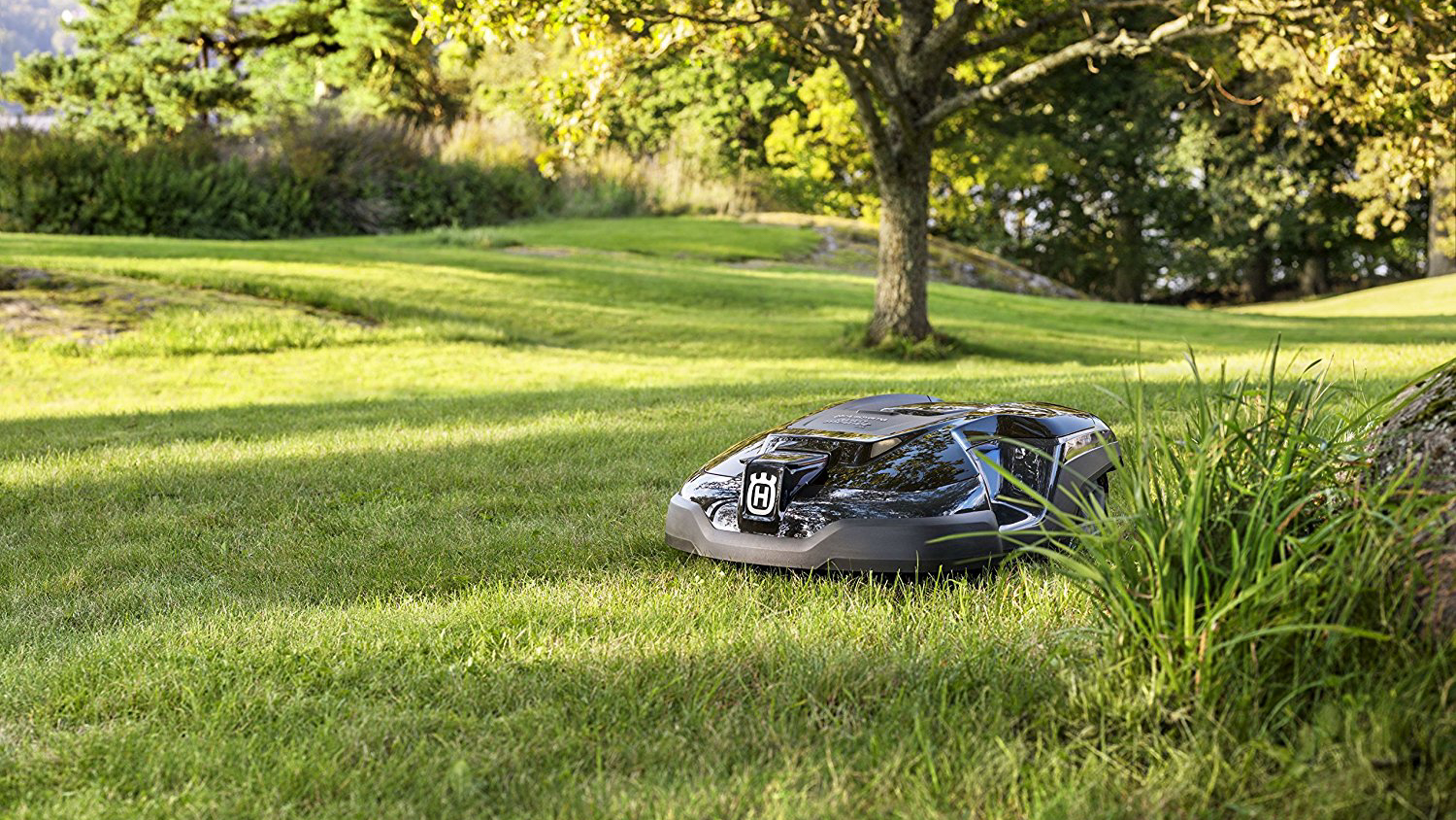 Robotic mowers can be a big time saver in your landscape, giving you more time to tend to the garden. Image: Husqvarna.
