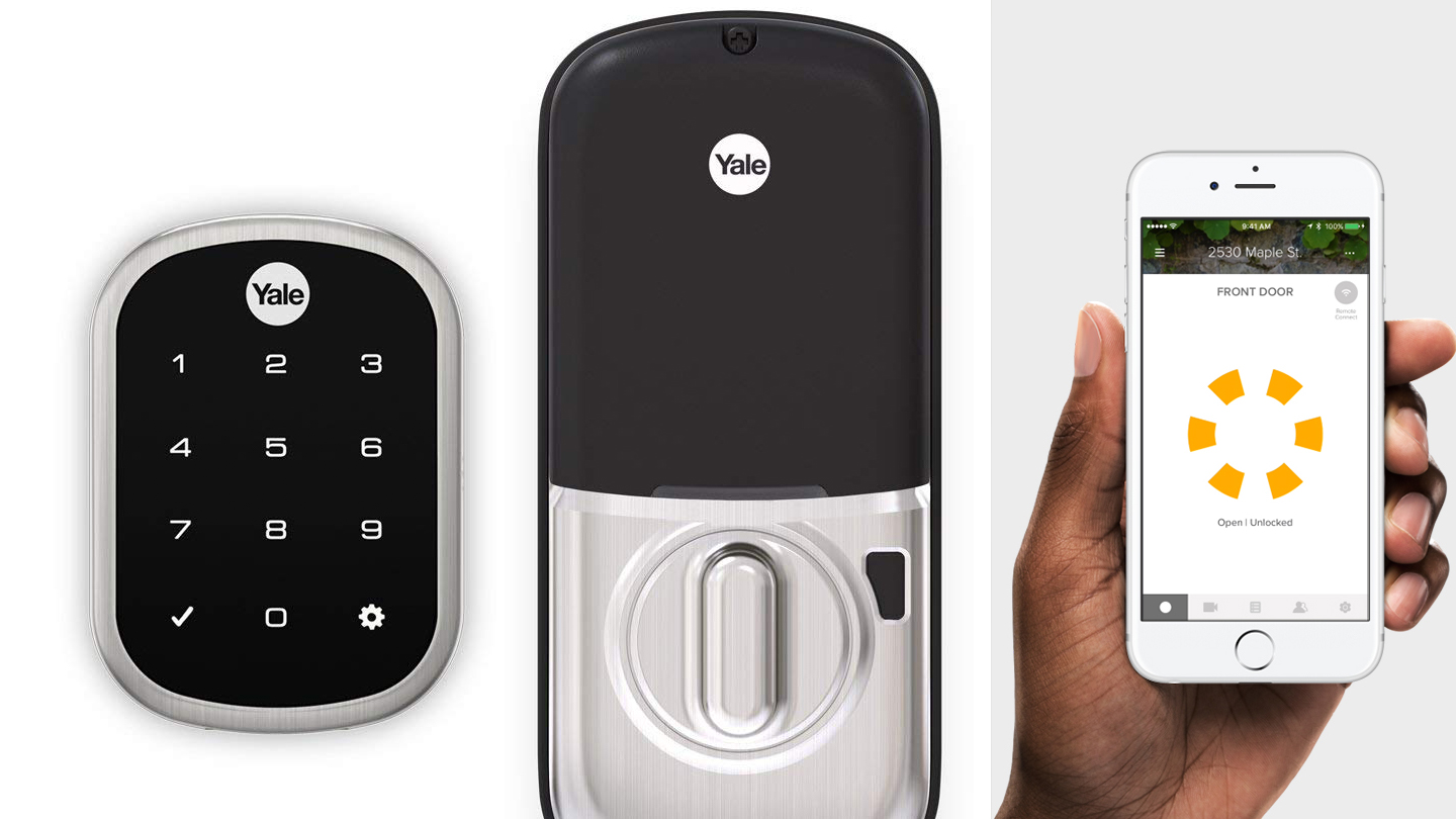 The Yale Assure Locks - Connected by August line of smart locks integrates Yale touch-screen smart locks with the August app. Image: Yale and August Home.