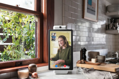 From the new line of hardware from Facebook, the Portal+ features smart two-way video capability on a 15-in. screen. Image: Facebook.
