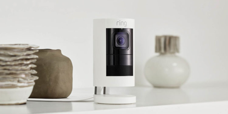 The first Ring camera that can be used indoors or out, the Stick Up Cam is available in wired (shown), battery, and solar versions. Image: Ring.