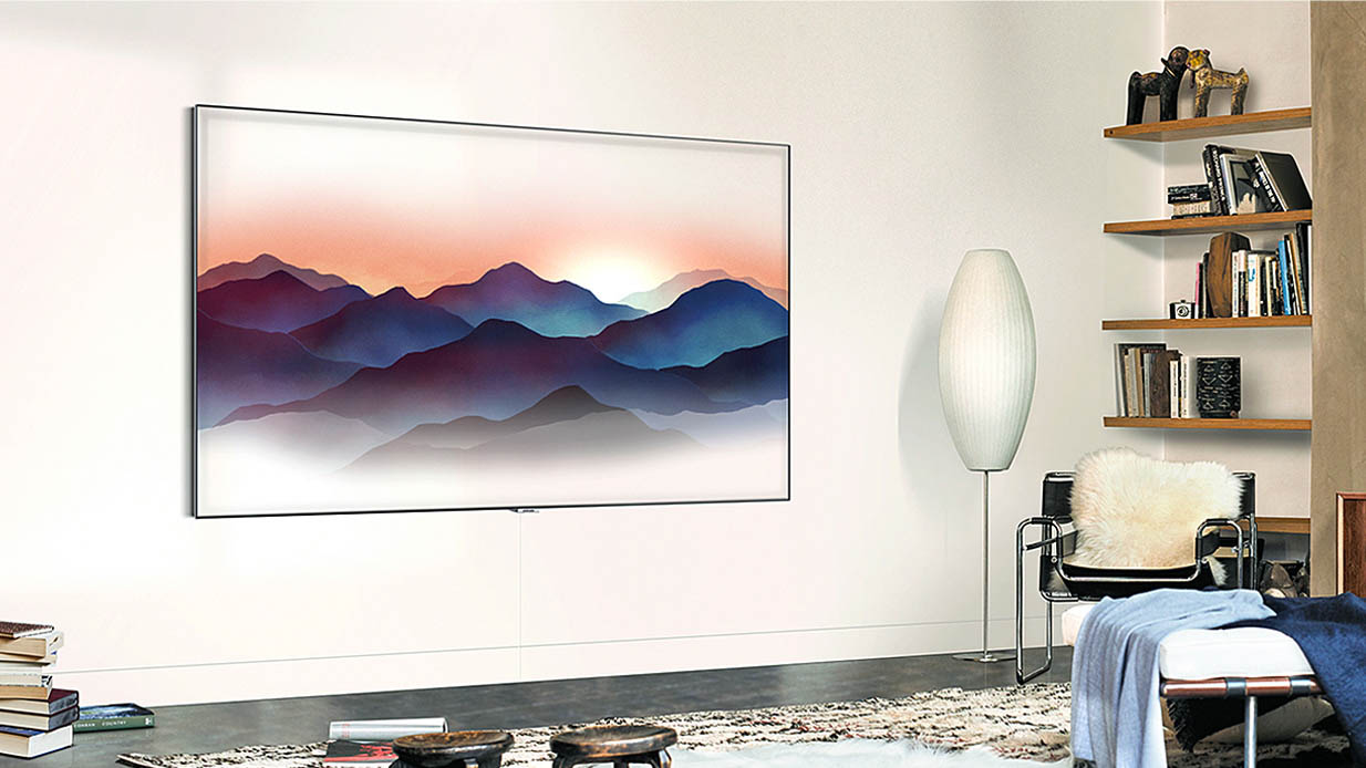 Mounting your big, hi-resolution TV on the wall deserves to be done right. Make sure the TV is mounted parallel to eye level and square to the wall. Image: Samsung.