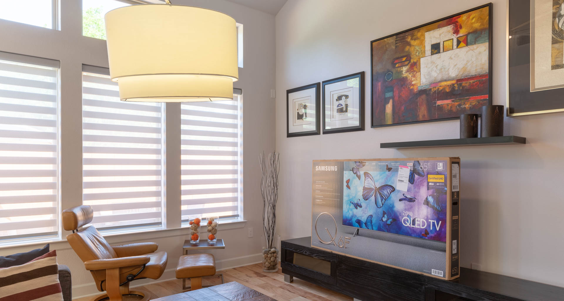 Our Samsung QLED TV prior to installation. Image: Digitized House.