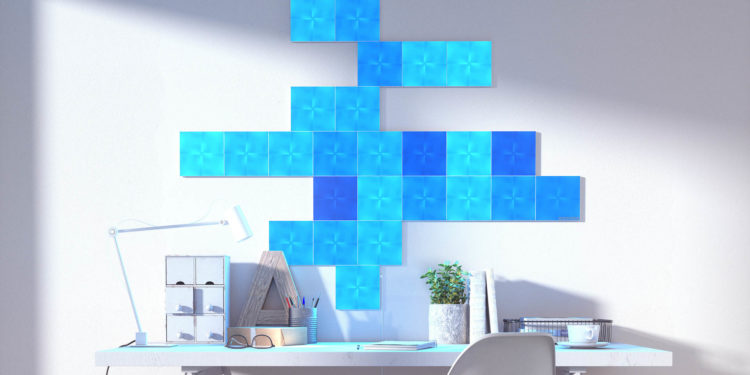 Suited to covering an entire wall or ceiling, Nanoleaf Canvas light panels create a mosaic of variable light. Image: Nanoleaf.