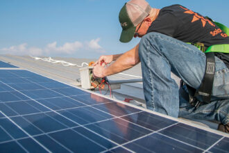Regular seasonal maintenance on solar panel systems is a must. Image: Native.