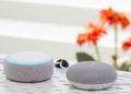 Amazon Echo vs. Google Home Mini Speakers. Image: Digitized House Media.