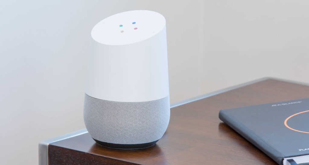 The Google Home speaker runs the Google Assistant. Image: Digitized House Media.