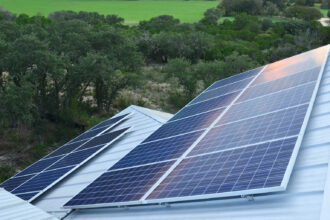Solar arrays on a Zero Net Energy home in Texas. Image: Digitized House Media.