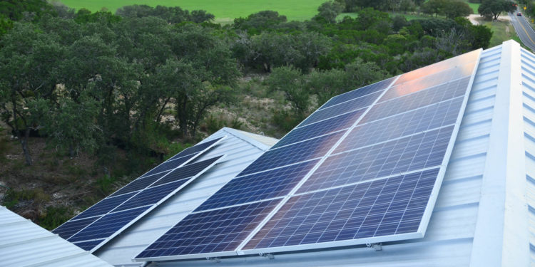 Solar arrays on a Zero Net Energy home in Texas. Image: Digitized House Media.