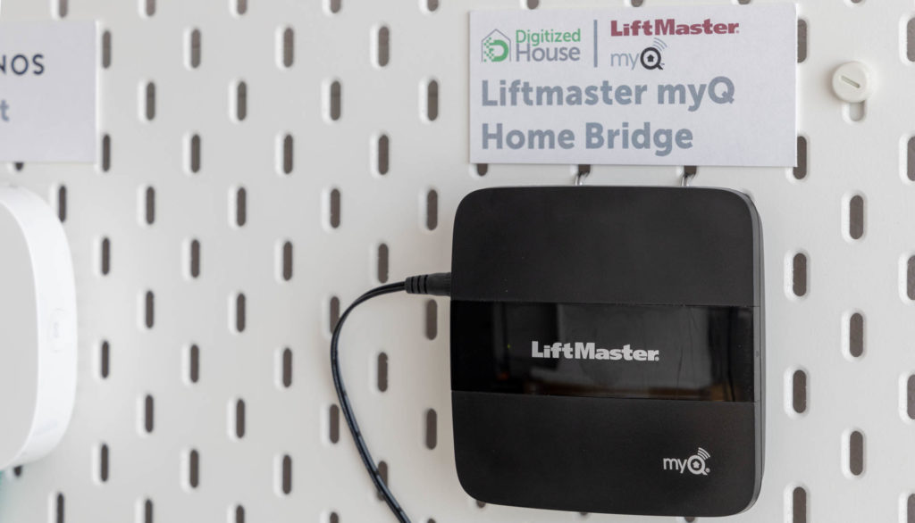 A Chamberlain or LiftMaster myQ smart bridge is a requirement for the service. We used our existing myQ Home Bridge, which works with Apple HomeKit and Siri. Image: Digitized House.