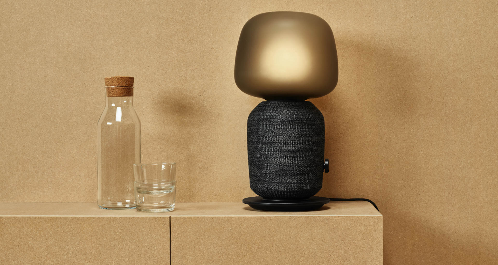 To be offered In a compact form factor, the IKEA Symfonisk table lamp with WiFi speaker will sell for $179. Image: IKEA.