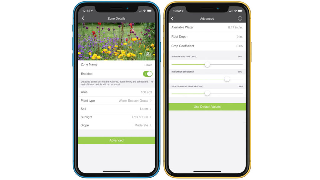 Watering zones are easily configurable through the Zilker app. Image: Digitized House.