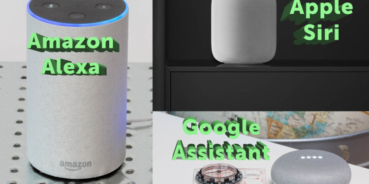 Amazon Alexa (Echo), Apple Siri (HomePod), and Google Assistant (Google Home Mini) are all vying for a place in your smart home. Images: Apple and Digitized House.