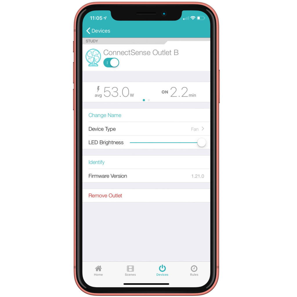 The ConnectSense app can display energy usage data. Image: Digitized House.