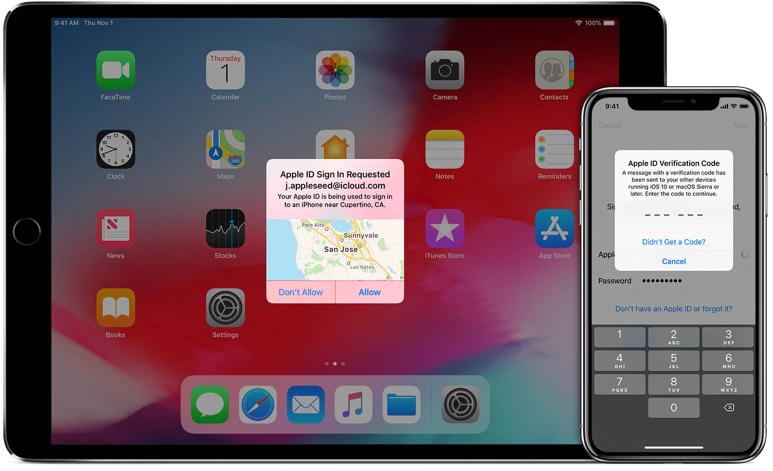 Multi-factor authentication is recommended as additional defense against hackers. In the case of Apple devices, the company offers two-factor authentication (2FA). Image: Apple.