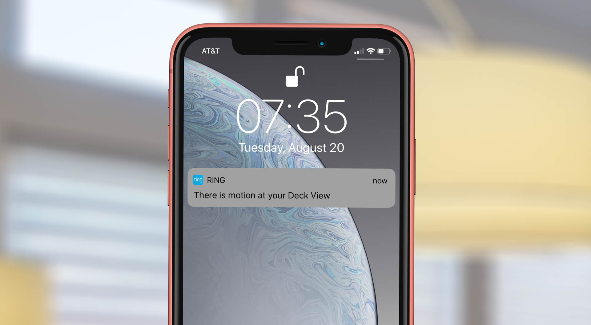 When the Motion Alerts feature is turned on, motion detected at the Stick Up Cam will generate an OS-level notification alert on a connected smartphone. Image: Digitized House.
