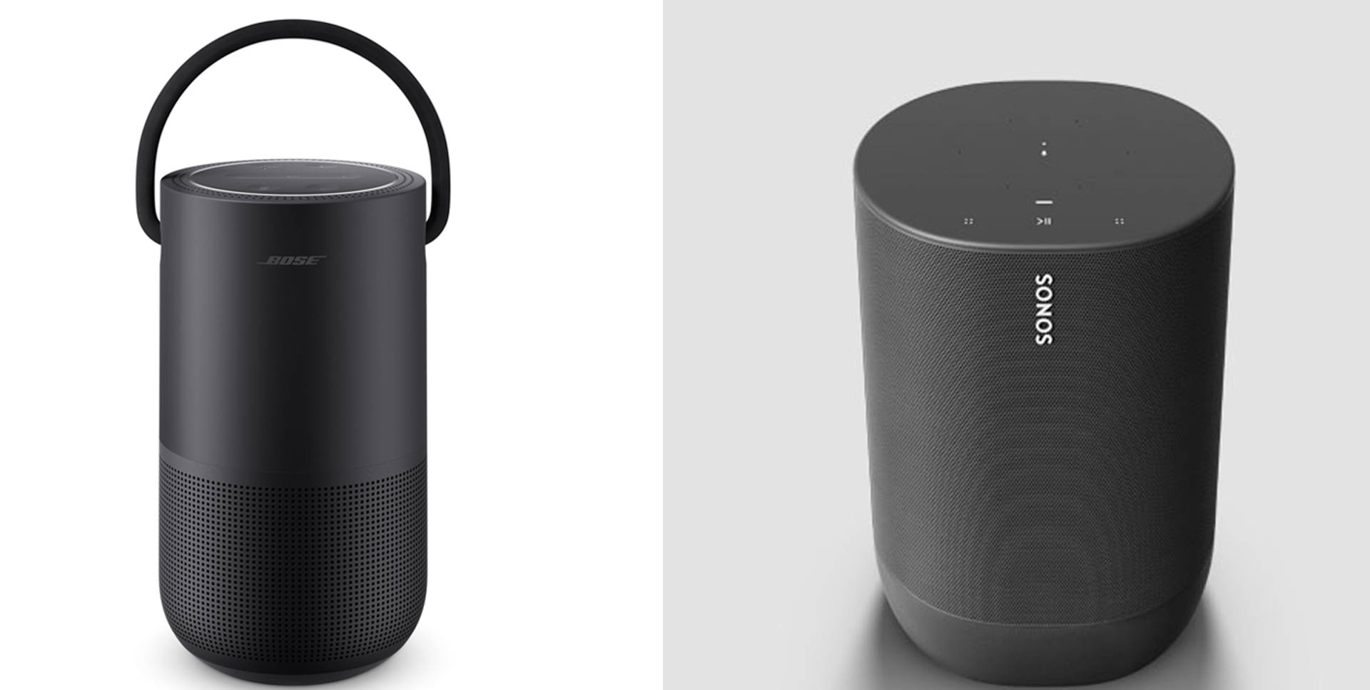 The Bose Portable Home Speaker (left) and Sonos Move (right). Images: Bose and Sonos.
