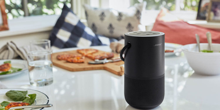 The Bose Portable Home Speaker includes Alexa and Google Assistant, runs up to 12 hours on a charge. Image: Bose.