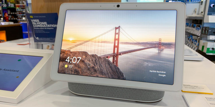 The first new product since the Google and Nest brands merged, the Google Nest Hub Max was on display at an Austin Best Buy store. Image: Digitized House.
