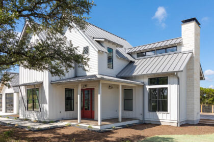Many of the trends in real estate, such as PropTech, are happening behind the scenes. This modern farmhouse outside Austin, Texas, was designed by Tim Brown Architecture and built by Strong Roots Development. Image: Digitized House.