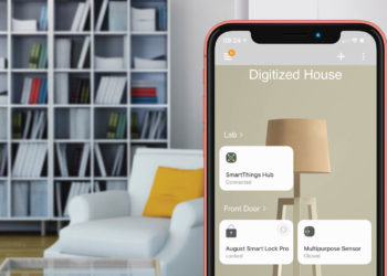 All August smart locks will gain Samsung SmartThings integration when used with the August Connect Wi-Fi Bridge. Image: Digitized House and ASSA ABLOY.
