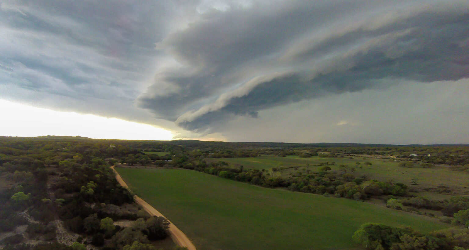 approaching storm front in texas hill country