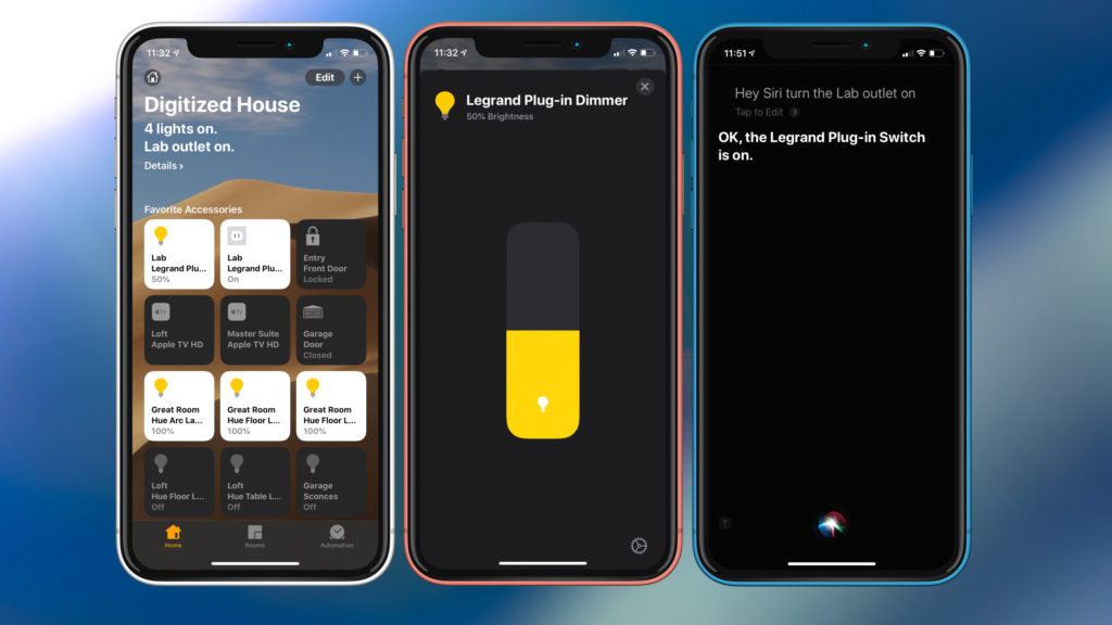 The Apple Home app is the preferred app for controlling the Legrand devices. Image: Digitized House.