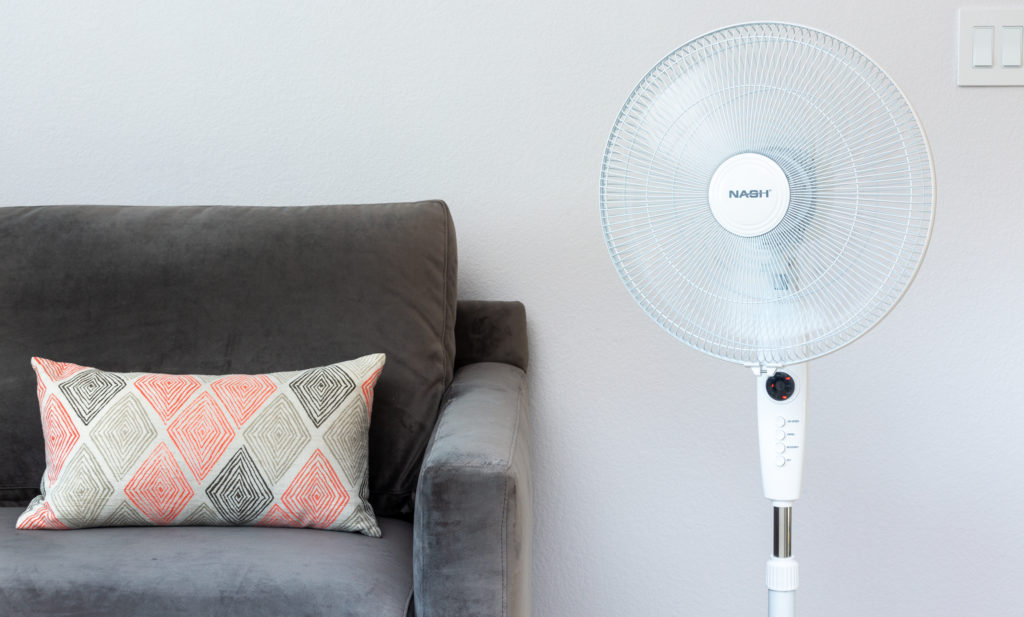 The Nash CoolSmart Fan at speed, where it can move large volumes of air. Image: Digitized House.