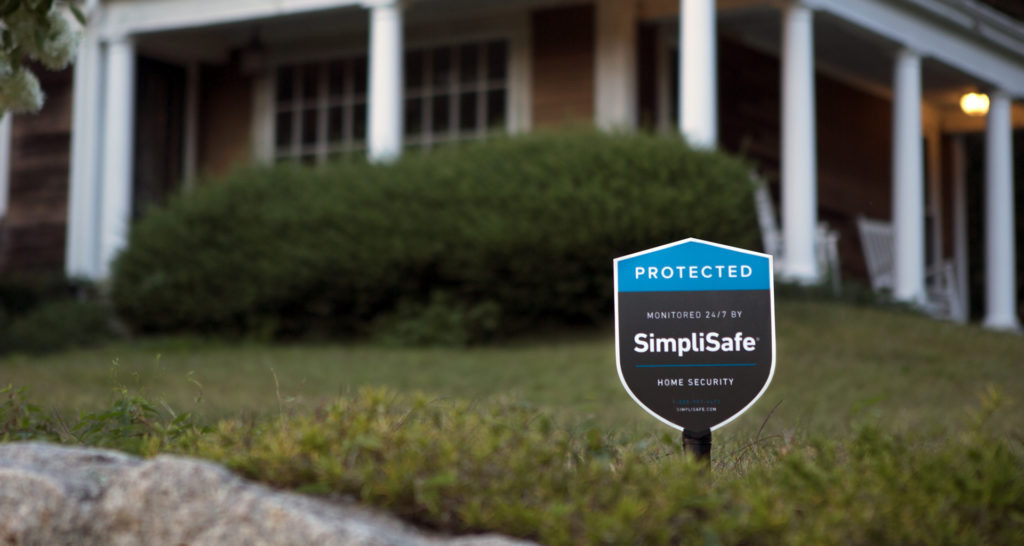 A yard sign is part of the package, but you will want to opt for monitoring services to be extra safe. Image: SimpliSafe.