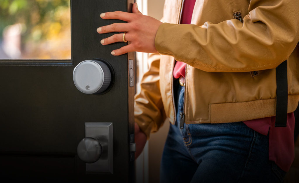 Smaller than the existing August Smart Lock Pro, the August Wi-Fi Smart Lock installs on the inside of the door. Image: August Home.
