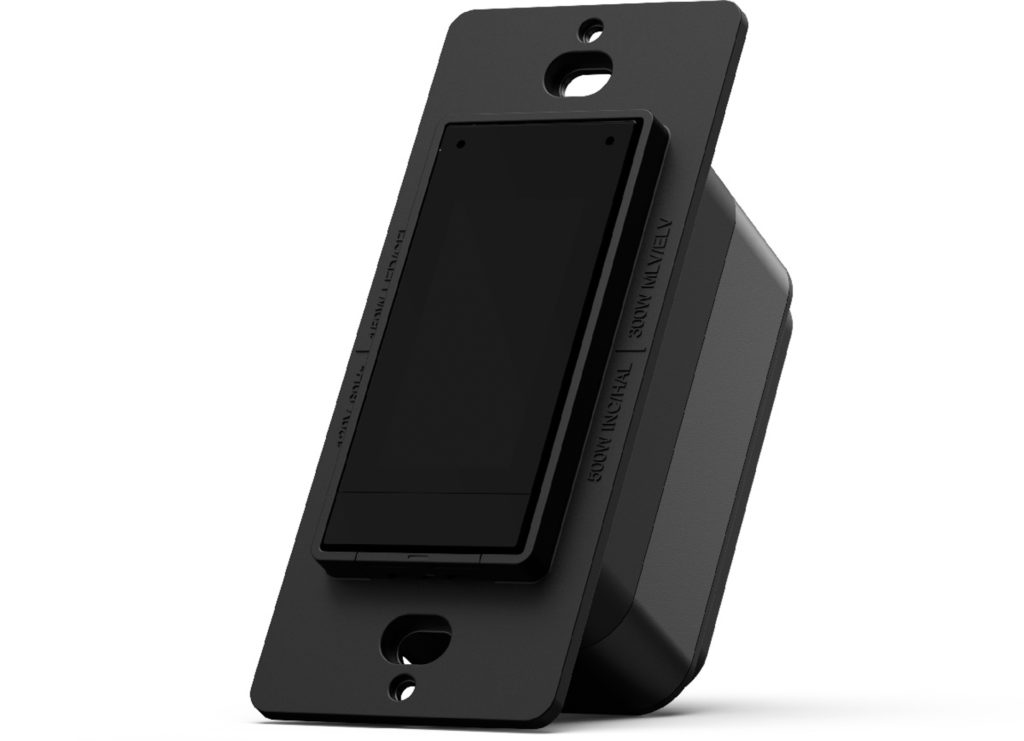 Not your average wall switch, the heart of Orro systems are these in-wall modules that look a lot like basic lighting controls. The "paddle" here is actually a touchscreen. Image: Orro.