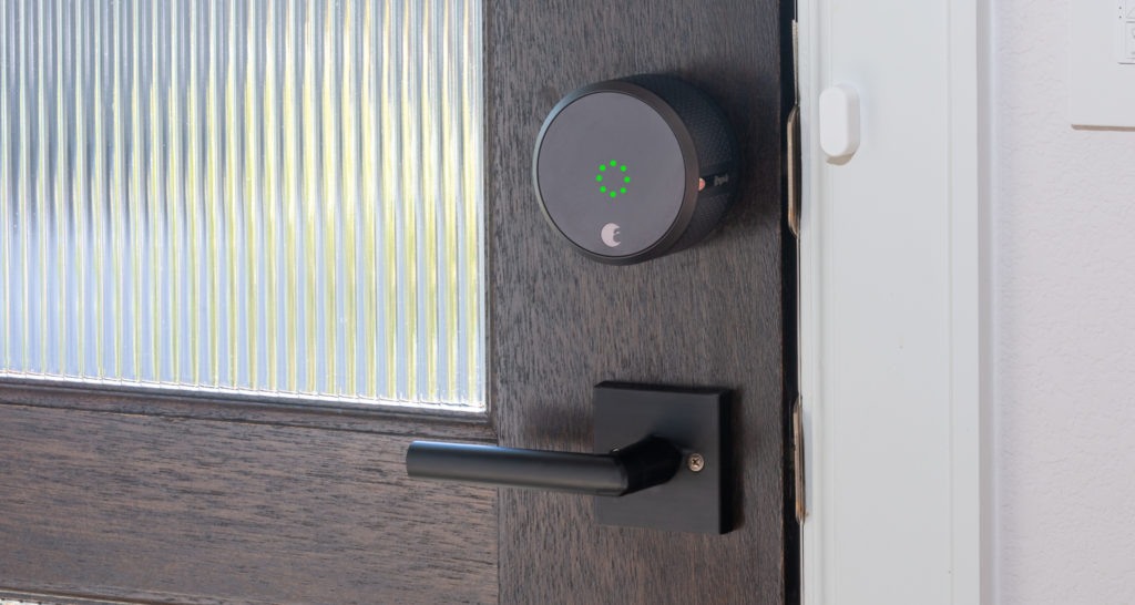 Smart locks, such as the August Smart Lock Pro shown here, are already Apple HomeKit enabled and conceivably would work in concert with the potential CarKey API. Image: Digitized House.