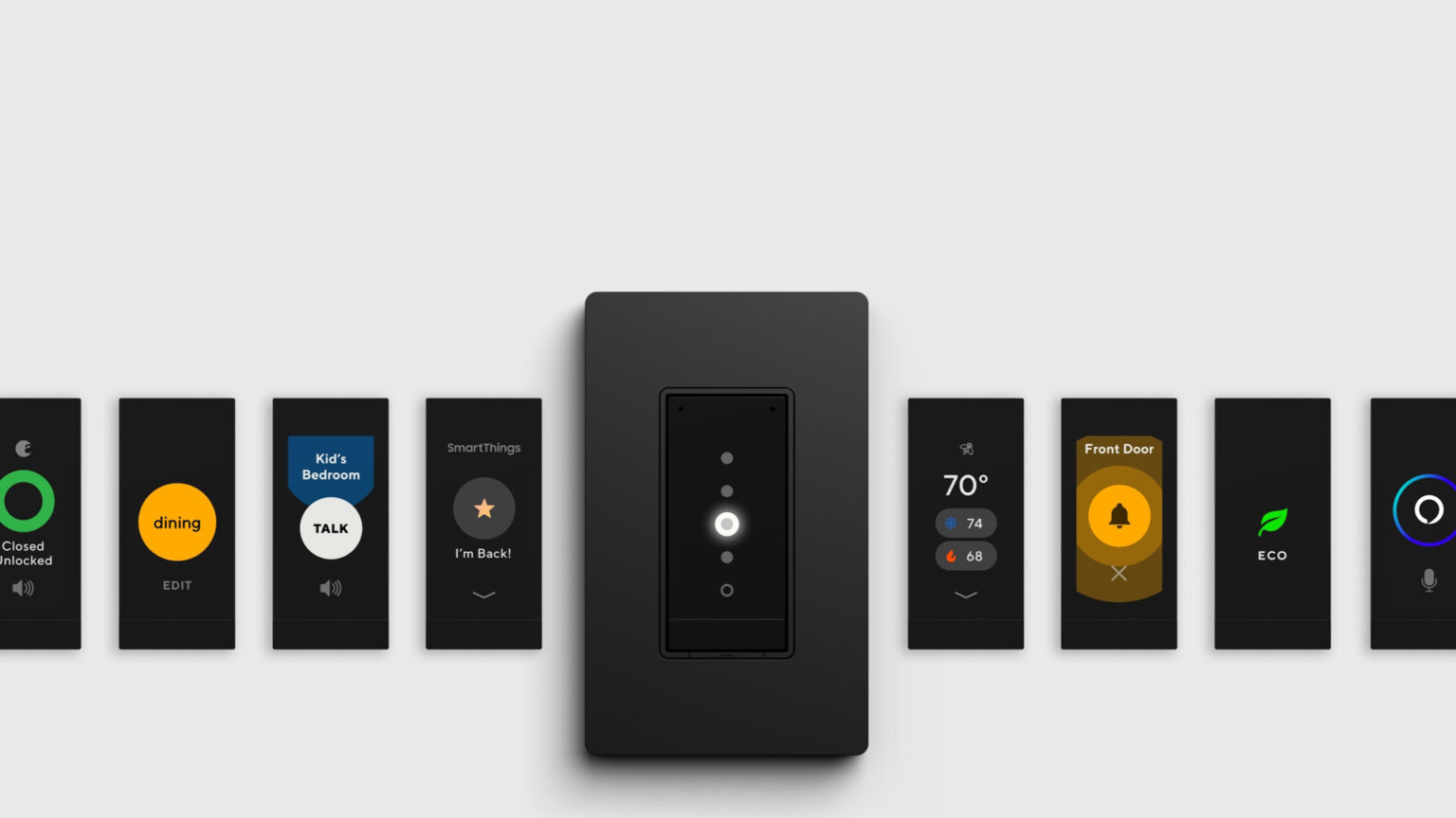The many faces of Orro, a flexible ecosystem built around smart in-wall switches and sensors. Image: Orro.