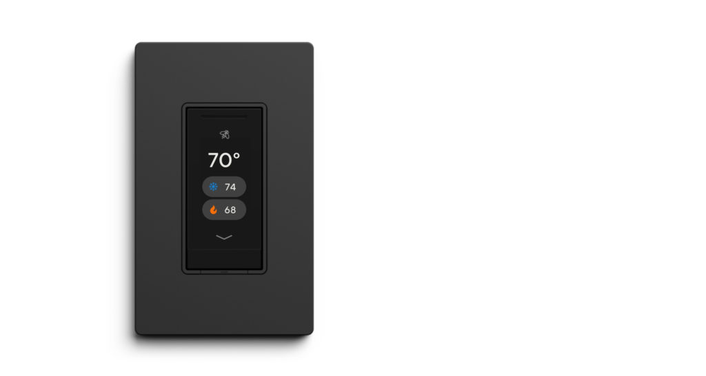 Can your wall switch control the heating and cooling system? With built-in connections to smart thermostats like those from ecobee, Orro can. Image: Orro.