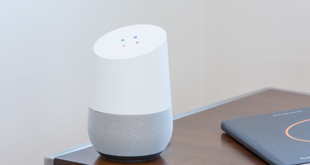 Voice activation is gaining ground as one of the most popular technologies for controlling smart home technology. Here, the Google Home speaker, powered by Google Assistant. Image: Digitized House.