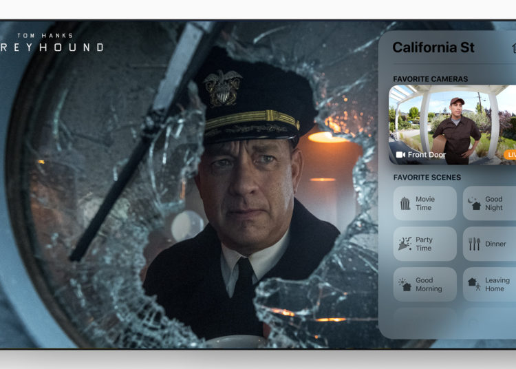 Apple HomeKit and Control Center make their debut on the forthcoming tvOS 14. Image: Apple.