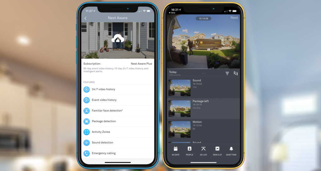 Among the features in the second-generation Nest Aware Plus are 60-day Event Based Recording and 10-day Continuous Video Recording. Package Detection is also part of the service. Image: Digitized House.