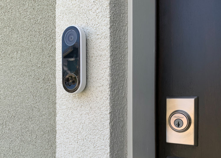 A Google Nest Hello video doorbell installation powered by a Ninety7 Indoor Power Adapter. Image: Digitized House.