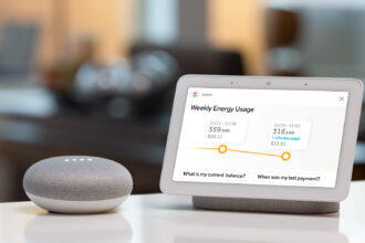 The Google Nest Hub displaying home energy data for a Reliant Energy customer. Image: Digitized House.