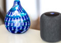 Apple HomePod and blue vase