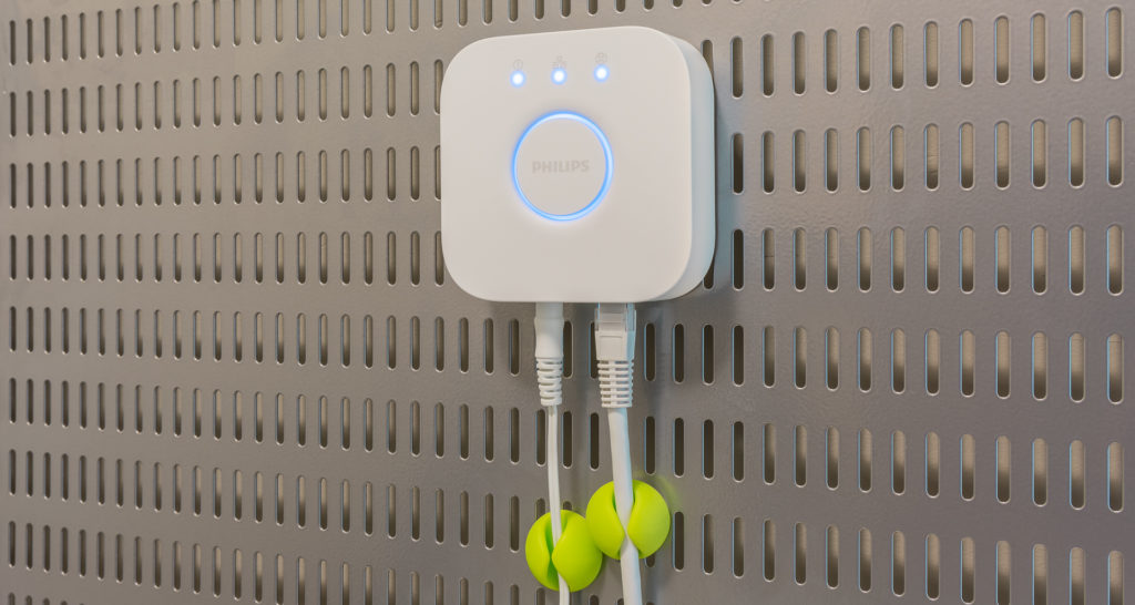 A Philips Hue Smart Bridge on our Digitized House labs. Image: Digitized House.