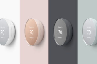 The latest Nest Thermostat is molded in plastic and sports a sleeker design. Image: Google.