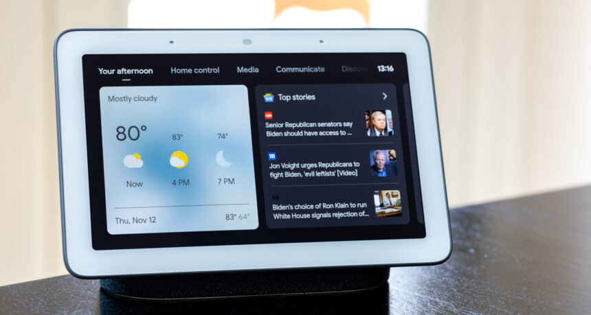 Goggle has started rolling out a major software update for their Nest Hub smart displays. Image: Digitized House.